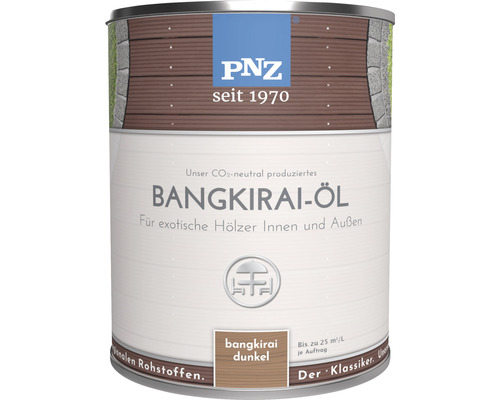 PNZ Bangkirai-Öl für Innen und Außen bangkirai dunkel 750 ml PNZ Bangkirai Öl Dose für den Innen- und Aussenbereich