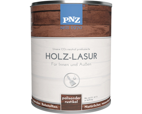 PNZ Holzlasur für Innen und Außen rustikal palisander 2,5 l Holzlasur für den Innen- und Außenbereich im Metalleimer