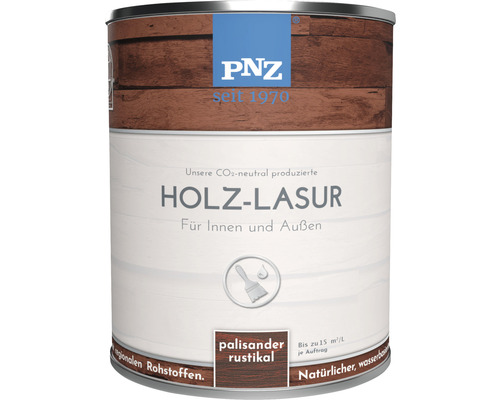 PNZ Holzlasur für Innen und Außen palisander rustikal 750 ml Holzlasur Palisander Rustikal in Dose für Innen- und Außenbereich