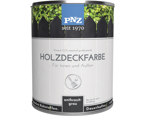 PNZ Holzdeckfarbe Innen & Außen anthrazitgrau 750 ml Holzdeckfarbe anthrazitgrau für Innen und Außen
