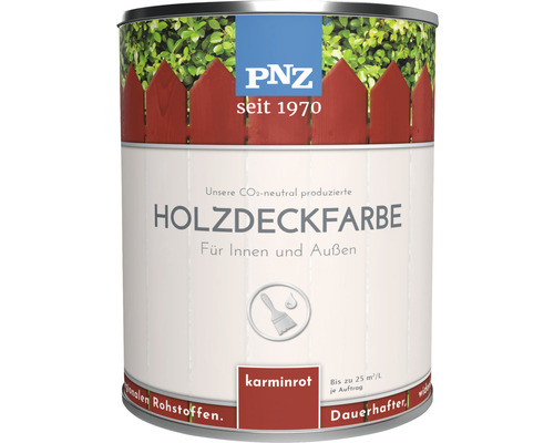PNZ Holzdeckfarbe Innen & Außen kaminrot 750 ml Holzdeckfarbe für den Innen- und Außenbereich im Farbton Karminrot