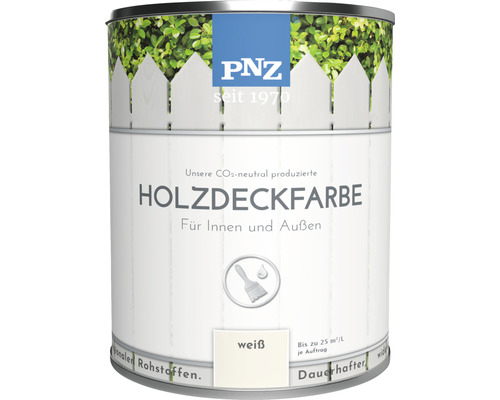 PNZ Holzdeckfarbe Innen & Außen weiß 2,5 l Dose Holzdeckfarbe für Innen und Außen