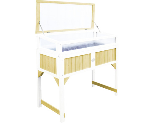 Hochbeet aus Holz mit transparentem Deckel für den Garten