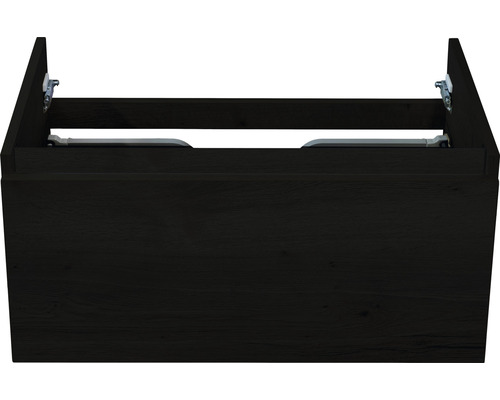 Waschtischunterschrank Sanox Frozen Frontfarbe black oak BxHxT 80 x 40 x 45 cm Waschtischunterschrank in dunkler Holzoptik