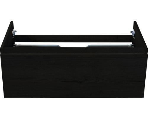 Waschtischunterschrank Sanox Frozen Frontfarbe black oak BxHxT 100 x 40 x 45 cm Waschtischunterschrank in dunkler Holzoptik
