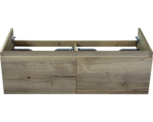 Waschtischunterschrank Sanox Frozen Frontfarbe eiche BxHxT 120 x 40 x 45 cm Waschbeckenunterschrank mit zwei Türen