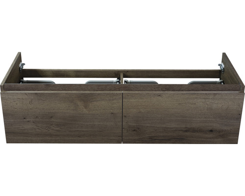 Waschtischunterschrank Sanox Frozen Frontfarbe tabacco BxHxT 140 x 40 x 45 cm Waschtischunterschrank mit zwei Türen im Badezimmer