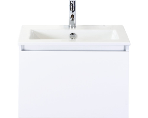 Einzelbadmöbel Sanox Frozen BxHxT 61 x 42 x 46 cm Frontfarbe weiß hochglanz mit Waschtisch Keramik weiß 75734301