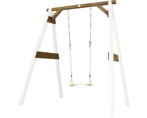 Holzschaukel mit Seilen und A-förmigem Rahmen für den Garten