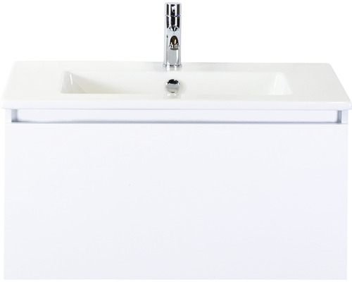 Einzelbadmöbel Sanox Frozen BxHxT 81 x 42 x 46 cm Frontfarbe weiß hochglanz mit Waschtisch Keramik weiß 75734501