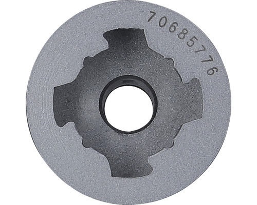 Runde Metallscheibe mit zentraler Öffnung und Nummerierung