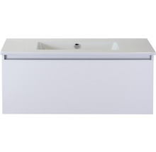 Einzelbadmöbel Sanox Frozen BxHxT 101 x 42 x 46 cm Frontfarbe weiß hochglanz mit Waschtisch Keramik weiß 75734801