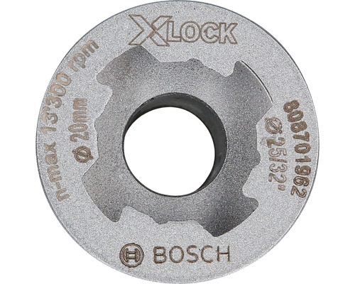 Bosch X-Lock Trennscheibenaufnahme mit 20 Millimeter Durchmesser und maximal 13300 Umdrehungen pro Minute