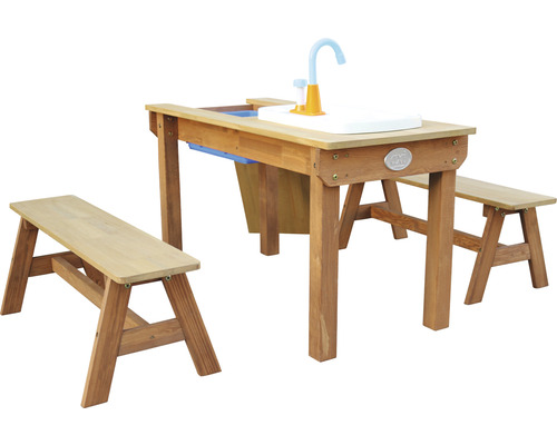 Kindersitzgruppe mit Spielküche aus Holz