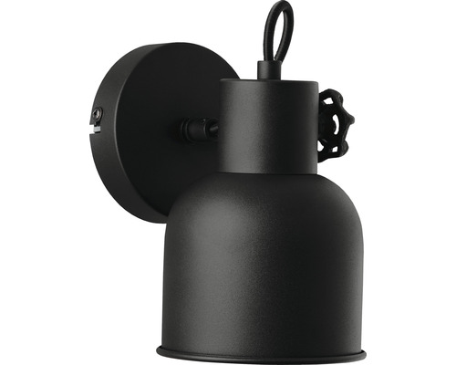 Schwarze Wandleuchte mit Schirm