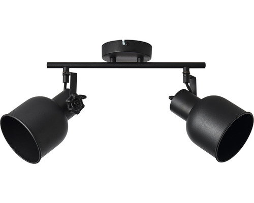 Schwarze Deckenleuchte mit zwei Strahlern