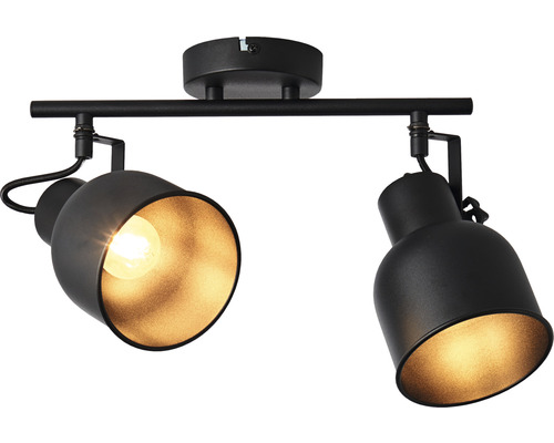 Schwarze Deckenleuchte mit zwei Strahlern