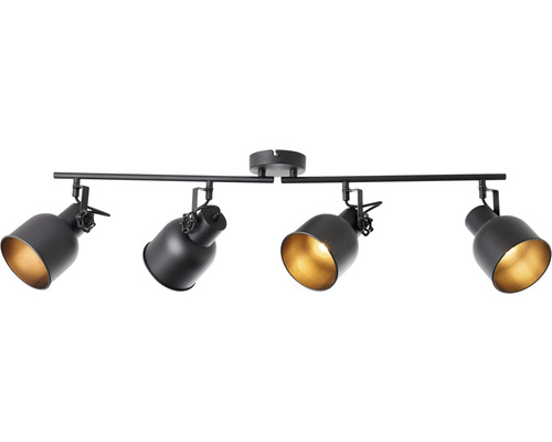 Schwarze Deckenleuchte mit vier Strahlern