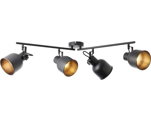 Schwarze Deckenleuchte mit vier Strahlern
