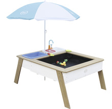 Sand- und Wasserspieltisch mit Sonnenschirm und Zubehör