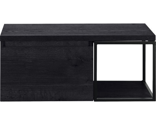 Waschtischunterschrank Sanox Frozen Frontfarbe black oak Regal schwarz BxHxT 100,2 x 43,6 x 45 cm