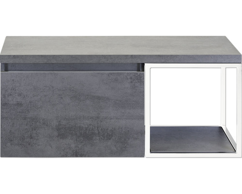 Waschtischunterschrank Sanox Frozen Frontfarbe beton anthrazit Regal weiß BxHxT 100,2 x 43,6 x 45 cm