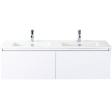 Doppelwaschbecken mit Unterschrank Sanox FROZEN BxHxT 141x42x46 cm Frontfarbe weiss 75735101