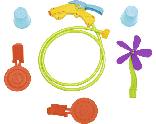 Wasserspielzeug Set mit Spritzpistole, Bechern, Wassertor und Windrad