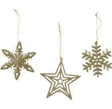 Dekohänger Glitter 10 cm gold
