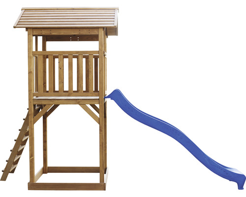 Spielturm aus Holz mit Rutsche und Leiter
