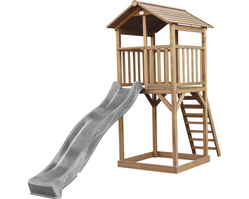 Spielturm mit Rutsche und Leiter aus Holz