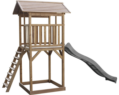 Holzspielturm mit Rutsche und Leiter für den Garten