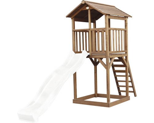 Spielturm aus Holz mit Rutsche und Leiter für den Garten