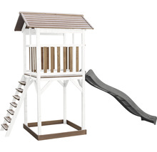 Spielturm aus Holz mit Rutsche und Leiter