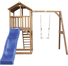 Spielturm mit Rutsche und Schaukel für den Garten