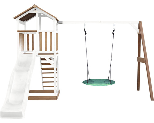 Spielturm mit Rutsche, Leiter und Schaukel für den Garten