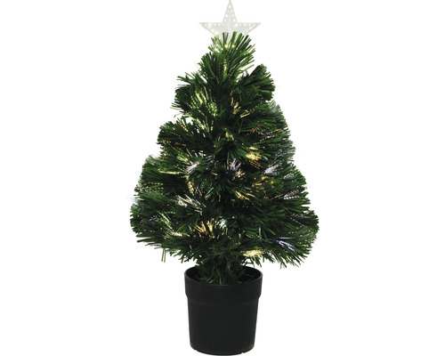 künstlicher Weihnachtsbaum Tannenbaum Burtley mit Beleuchtung H 60 cm grün inkl. LED Dekorativer Miniatur Weihnachtsbaum mit Topf und Stern