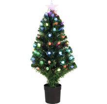 Dekorativer künstlicher Weihnachtsbaum mit Farbwechsel und Sternspitze im Topf
