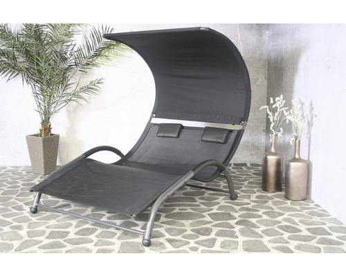 Sonnenliege Gartenliege Cuba SenS-Line Aluminium 2 Sitzer schwarz