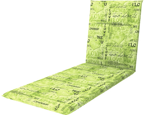 Liegenauflage 195 x 60 x 5 cm 50 % Baumwolle, 50 % Polyester grün Auflage für Gartenliege mit Schriftzug