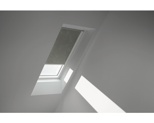 VELUX Verdunkelungsrollo olive gepunktet manuell Rahmen aluminium DKL S06 4575S