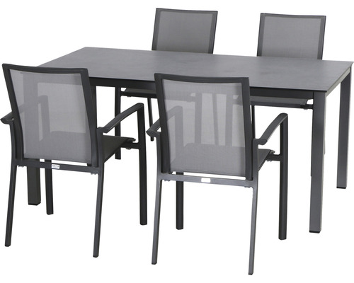 Dining-Set Siena Garden Velia 4 Sessel + Tisch Sola Loft