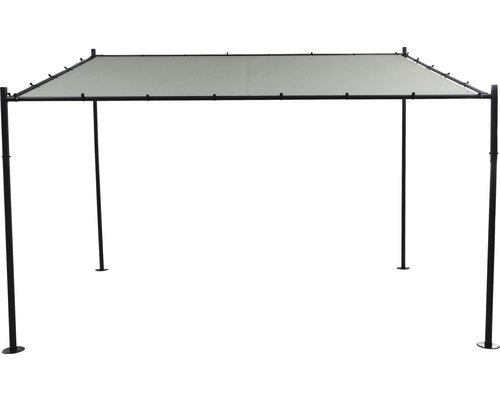 Pavillon Levino 300 x 400 cm Polyester hellgrau Stecksystem Pavillon mit Stoffdach
