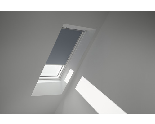 VELUX Verdunkelungsrollo uni blaugrau manuell Rahmen aluminium DKL Y89 4581S