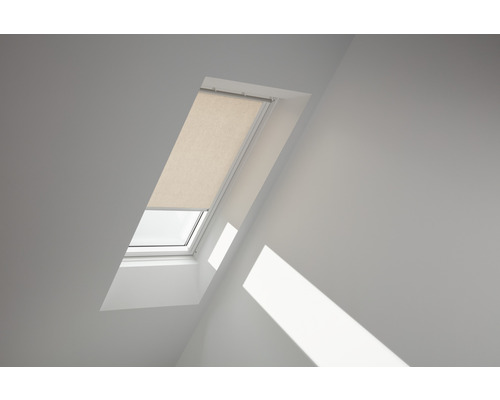 VELUX Sichtschutzrollo sand uni manuell Rahmen weiß RFL S06 4155SWL