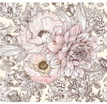 Blumenmuster mit Mohnblumen und Dahlien Design