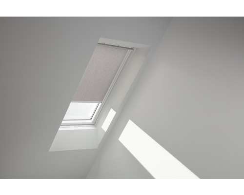 VELUX Sichtschutzrollo grau uni manuell Rahmen weiß RFL UK08 4161SWL