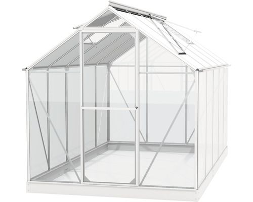 Gewächshaus mit Dachfenster und Tür