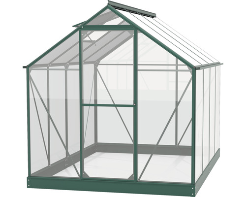 Gewächshaus mit Metallrahmen und transparenten Paneelen