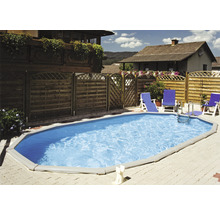 Einbaupool Stahlwandpool-Set Steinbach Grande oval 732x366x135 cm inkl. Skimmer weiß